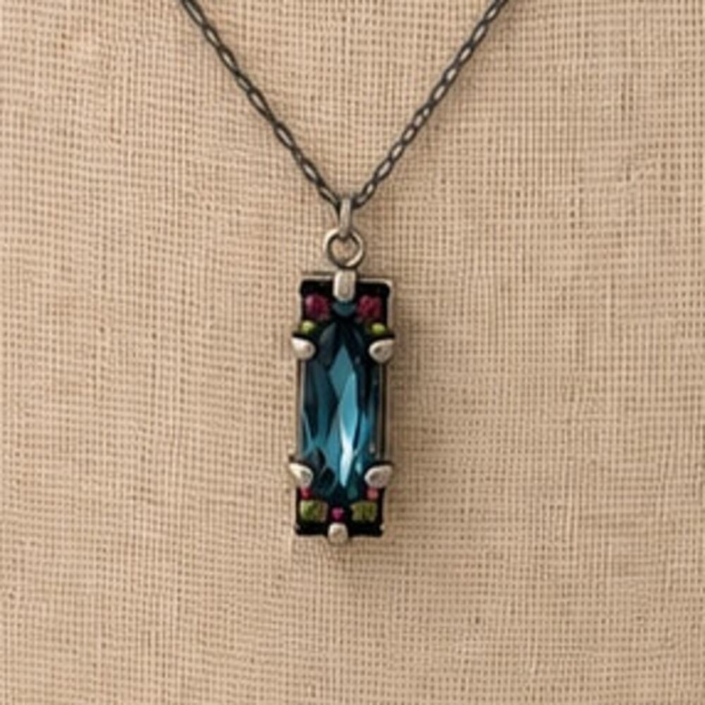 Firefly Jewelry Blue Crystal Pendant Necklace & Matching Earrings Set - Picture 2 of 3